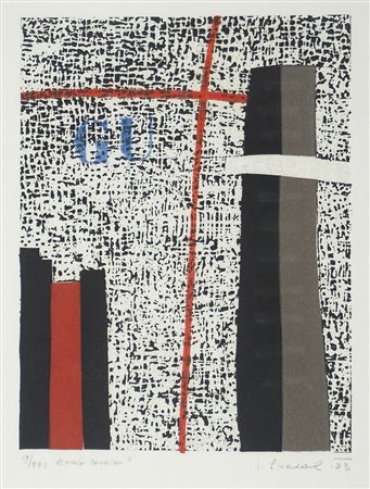 Luigi Spacal Trieste 1908-2000 "Scorcio carsico" cm. 47x35 - incisione a...