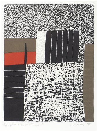Luigi Spacal Trieste 1908-2000 "Presenza del tempo" cm. 46x35 - incisione a...
