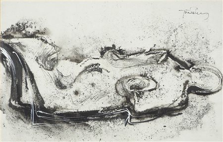 Joze Pohlen 1926-2005 "Figura distesa cm. 30x47 - tecnica mista su base...