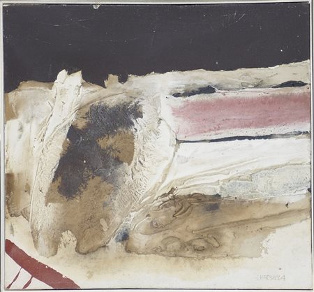 Bruno Chersicla 1937-2013 "Terre notturne" cm. 30x33 - olio su tela Firmato...