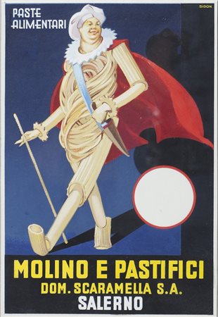 Pollione Sigon 1895-1971 "Molino e pastifici Scaramella" cm. 25x17 - bozzetto...