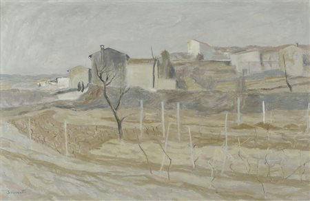 Gianni Brumatti Trieste 1901-1988 "Paesaggio carsico" cm. 48x73 - olio su...