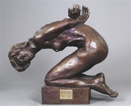 Proteo Hirst 1930-1985 "Prigioniera" h. cm. 75, lung. cm. 92 - scultura in...