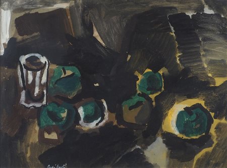 Giorgio Celiberti Udine 1929 "Natura morta" cm. 43x58 - olio su carta su tela...