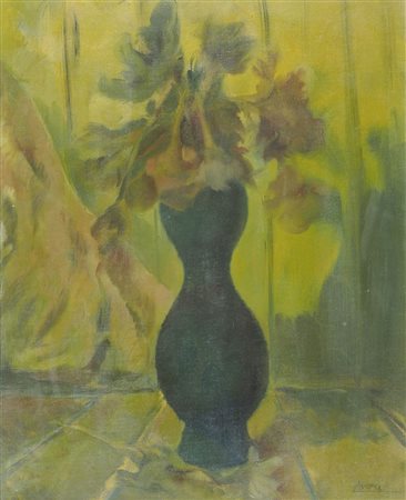 Anzil (Luigi Toffolo) Hausham 1911-2000 "Fiori nel vaso" cm. 50x40 - olio su...