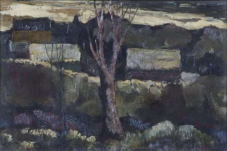 Anzil (Luigi Toffolo) Hausham 1911-2000 "Paesaggio verso sera" cm. 24x34 -...