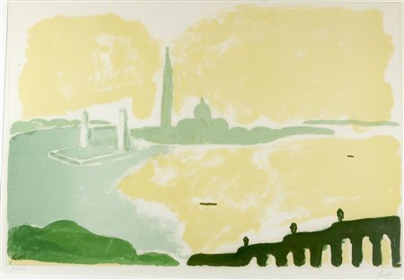 Virgilio Guidi Roma 1891-Venezia 1984 "Venezia" cm. 50x70 - litografia a...
