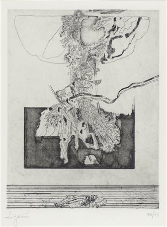 Giuseppe Zigaina Cervignano 1924-2015 "Ceppo" cm. 70x50 - incisione Firmato...