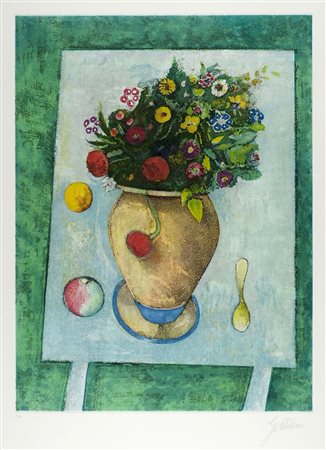 Franco Gentilini Faenza 1909-Roma 1981 "Fiori nel vaso" cm. 90x70 -...