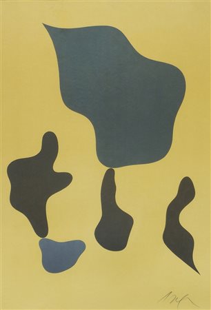 Jean Arp 1886-1966 "Komposition mit funf formen" (1964) cm. 50x35 -...
