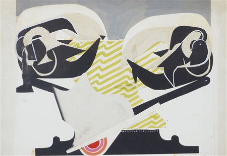 Bruno Chersicla 1937-2013 Lotto di 2 disegni a colori raffiguranti cerambici,...