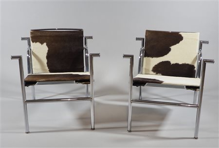 Cassina: coppia do poltrone modello LC/1, disegno di Le Corbusier, P....