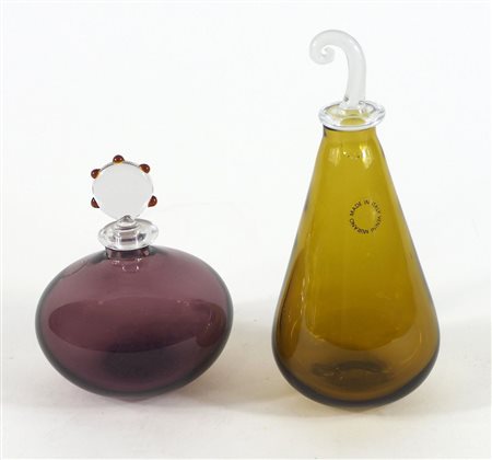 Venini: lotto di bottigliette della serie "monofiori in vetro con tappi,...