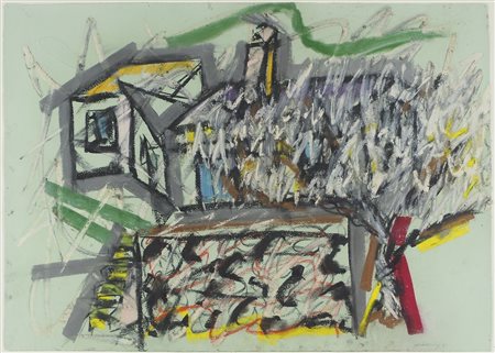 Michael Goldberg 1924-2007 "Composizione" cm. 58x80 - tecnica mista su carta...