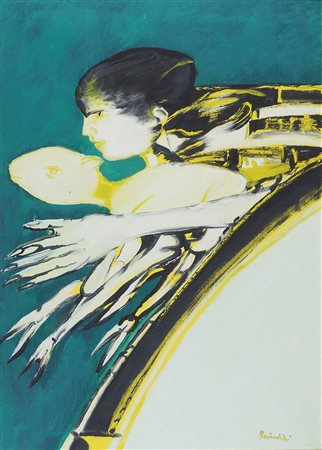 Remo Brindisi 1918-1996 "Il pastore" (1970) cm. 70x50 - olio su tela Firmato...