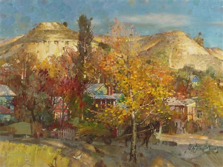 Ovanes Lousseguenov "Autunno" cm. 60x80 - olio su tela Firmato b. a d. e...