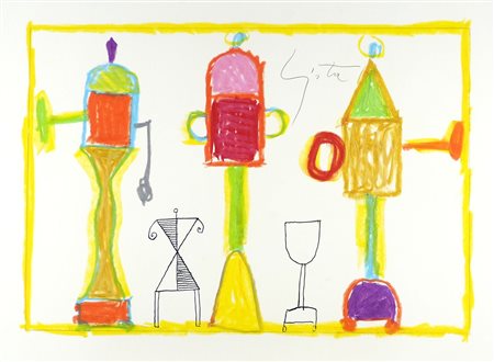 Pietro Lista 1941 "Arlecchino" cm. 56x76 - acquerello su carta Firmato alto a...