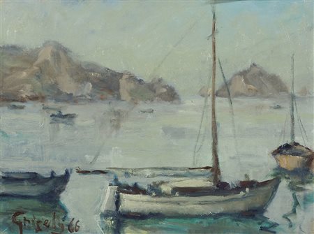Ottone Griselli 1905-1984 "Baia di Orsera" cm. 30x40 - olio su cartone telato...