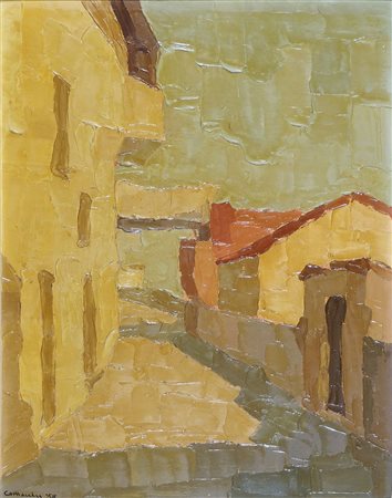 Lotto di 2 opere ad olio incorniciate tra cui A. Ragni, Misure diverse.