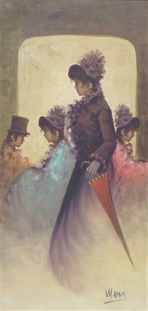 Mario Rinaldi "Figure" cm. 60x30 - olio su tela Firmato b. a d. Al retro...