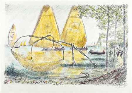 Michele Cascella Lotto di 2 litografie a colori firmate, misure diverse.