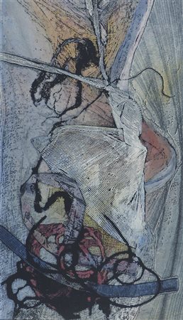 Guido Antoni 1929-2007 "Composizione" cm. 70x40 - olio su cartone