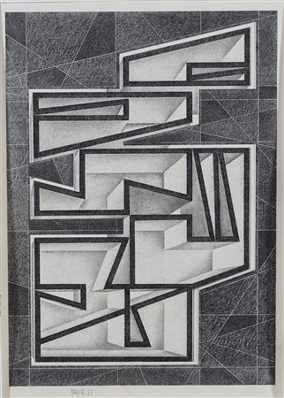 Pittore del '900 "Composizione" cm. 35x25 - grafite su carta Firmato b. a s....