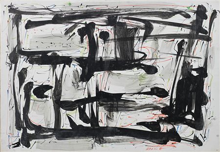 PIERO DORAZIO, Senza titolo, Tecnica mista su carta riportata su tela Anno...