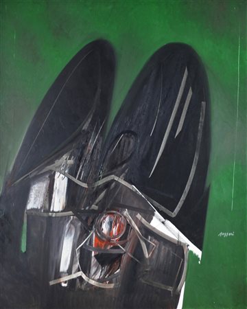 PIERO RUGGERI, Napoleone verde, Olio su tela Anno 1972 Dim. 100x80 Al verso...