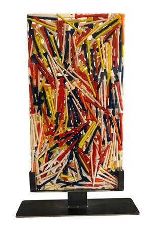 ARMAN FERNANDEZ, Golf tees, Inclusione nel plexiglass Anno 2003 Dim. 41x22x4...