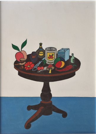 REMO BIANCO, Arte elementare, Tecnica mista su tela Anno 1972 Dim. 70x50...