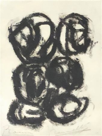 JANNIS KOUNELLIS, Senza titolo, Carboncino su carta Anno 2000 Dim.19x14...
