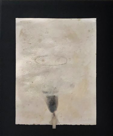 PIER PAOLO CALZOLARI, Senza titolo, Tecnica mista e candela su cartoncino...