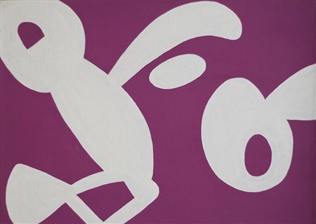 CARLA ACCARDI, Bianco su viola, Tempera su tela Anno 2007 Dim. 50x70 Al verso...