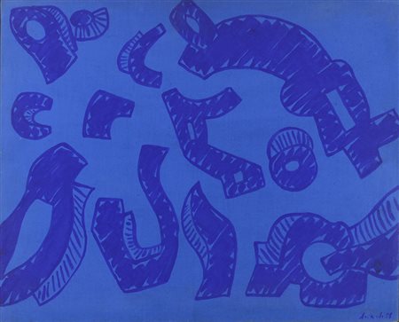 CARLA ACCARDI, Azzurroblu, Vinilico su tela Anno 1998 Dim. 50x60 Opera...