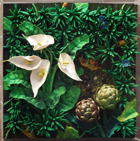 PIERO GILARDI, Orto ligure, Poliuretano espanso Anni 2000 Dim.50x50 Autentica...