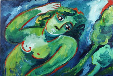 MIMMO GERMANA', Nudo, Olio su tela Anno 1989 Dim. 60x90 Opera senza cornice...