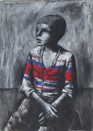 XAVIER BUENO, Senza titolo, Olio su tela Dim. 70x50 Opera in fase di...