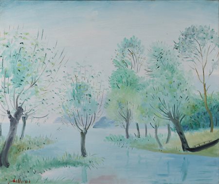 UMBERTO LILLONI, Paesaggio, Olio su tela Anno 1949 Dim. 50x60 Opera...