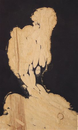 MINO MACCARI, Figura di donna, Matrice linoleum Anni 80 Dim. 34,5x20,5