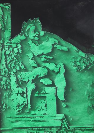 TANO FESTA, Da Michelangelo, Riporto fotografico su tela Anno 1987 Dim....