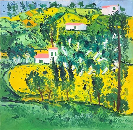 ATHOS FACCINCANI, Senza titolo, Olio su tela Dim. 70x70 Autentica su foto...