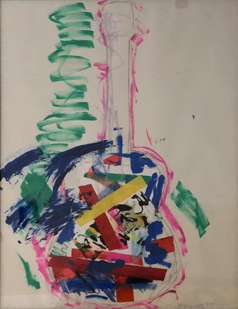 GIUSEPPE CHIARI, Senza titolo, Tecnica mista su carta Dim. 100x70 Firmato in...