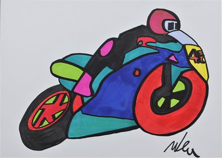 MARCO LODOLA, Senza titolo, Tecnica mista su cartoncino Anni 2000 Dim. 30x42...