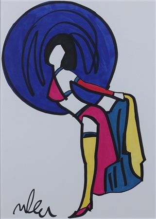 MARCO LODOLA, Senza titolo, Tecnica mista su cartoncino Anni 2000 Dim. 42x30...