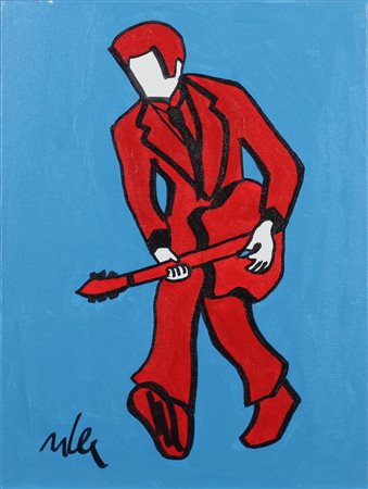 MARCO LODOLA, Senza titolo, Smalti su tela Anni 2000 Dim. 40x30 Autentica su...