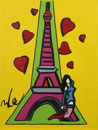 MARCO LODOLA, Senza titolo, Smalti su tela Anni 2000 Dim. 40x30 Autentica su...