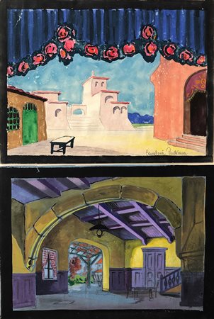 ANONIMO, Cavalleria rusticana, N. 02 acquerelli su carta Dim. 22x28,5 Opera...