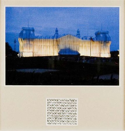 Christo e Jean-Claude Wrapped Reichstag - 1971/1995 postcard e tessuto cm....