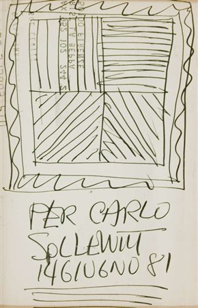 Sol Lewitt Lines in four directions – 1981 pennarello su carta cm. 15x10...